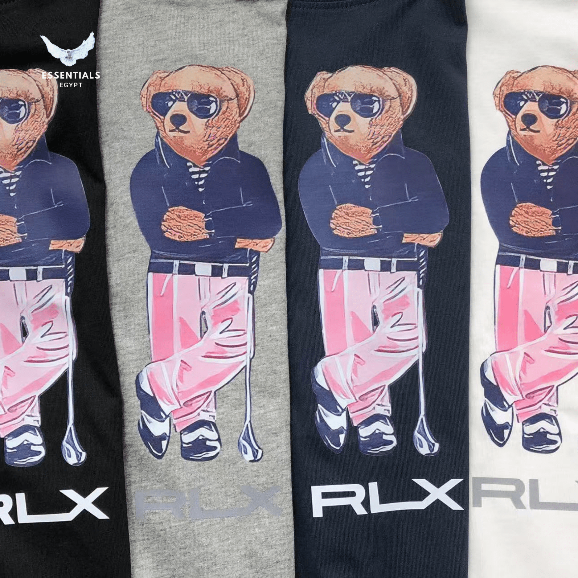 Ralph Lauren T-Shirt – RLX Bear with Pink Pants - ESSENTIALS EGYPT