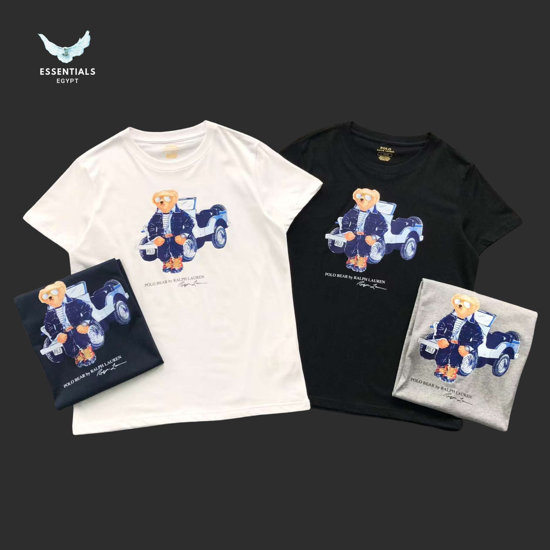 Ralph Lauren T-Shirt – Bear with Vintage Car Print