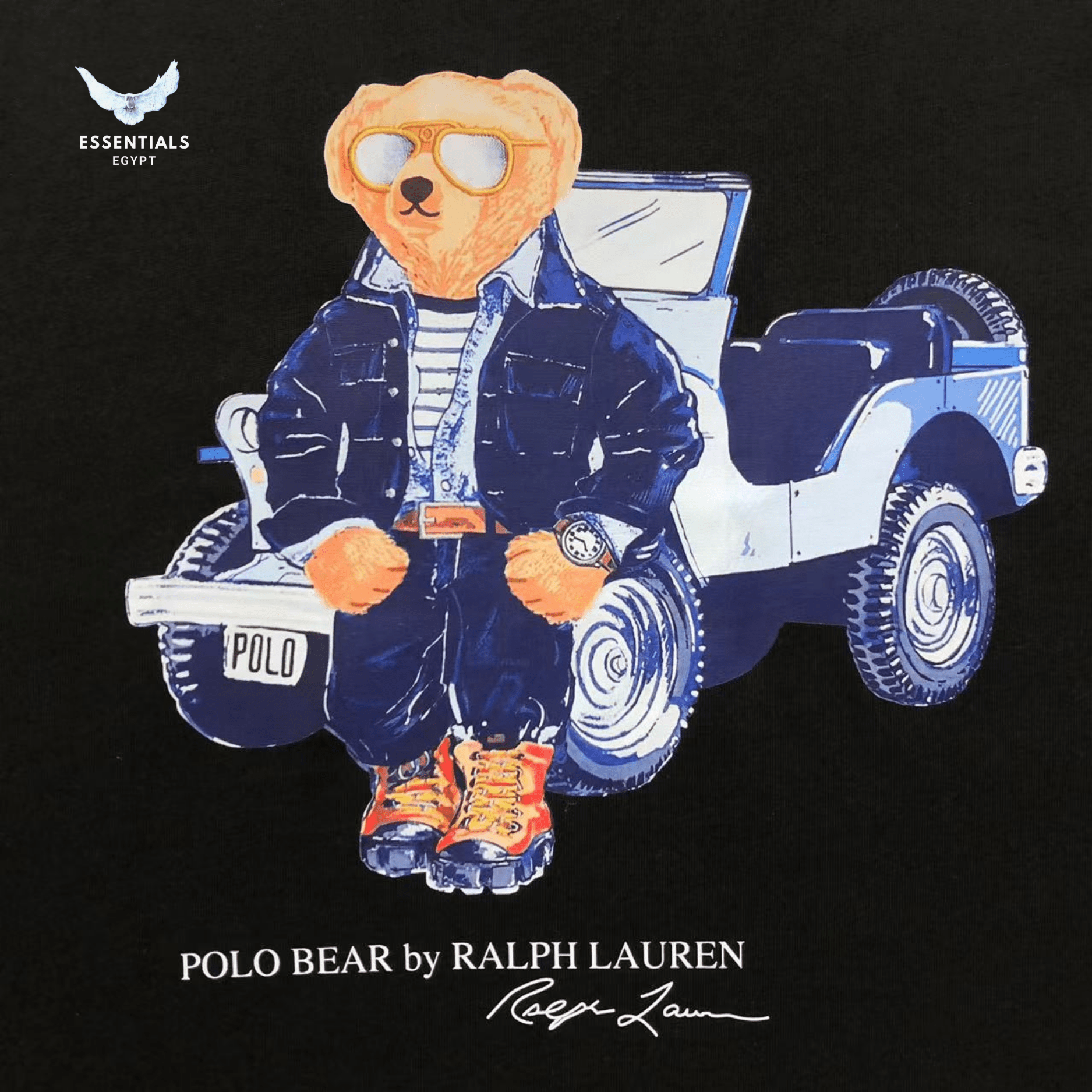 Ralph Lauren T-Shirt – Bear with Vintage Car Print - ESSENTIALS EGYPT