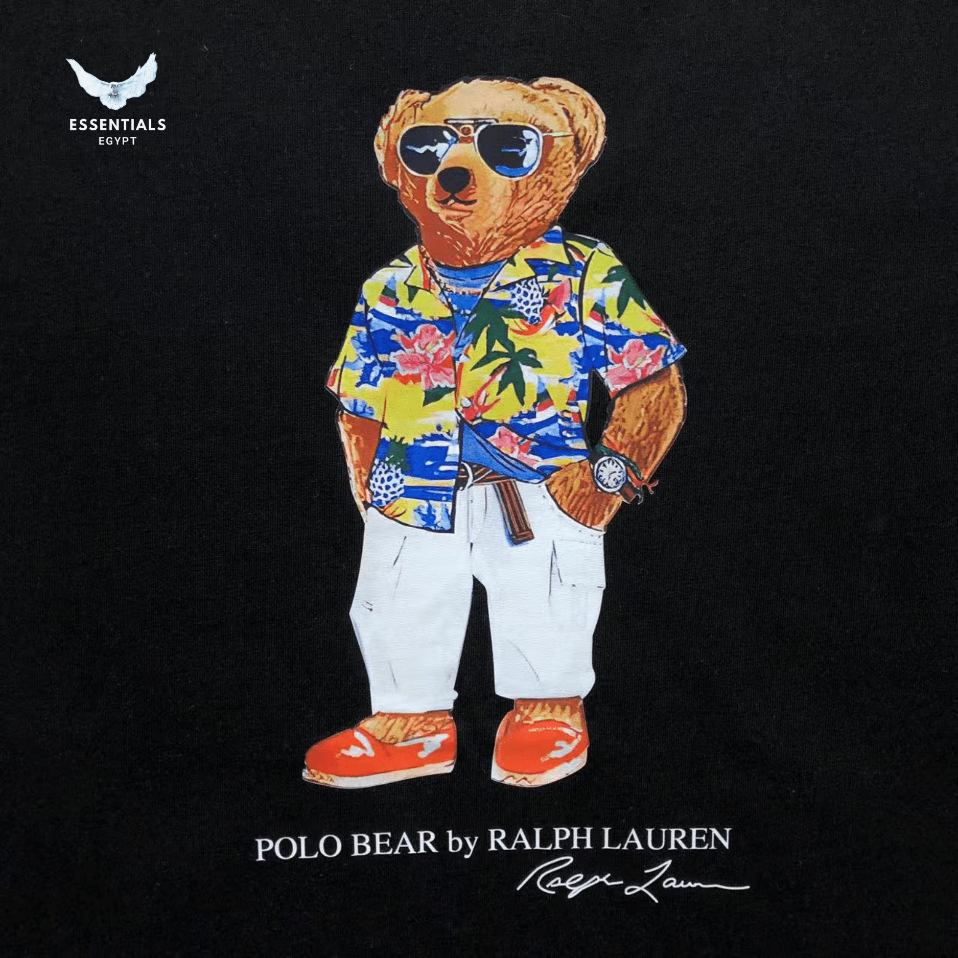 Ralph Lauren T-Shirt – Bear in Floral Shirt - ESSENTIALS EGYPT