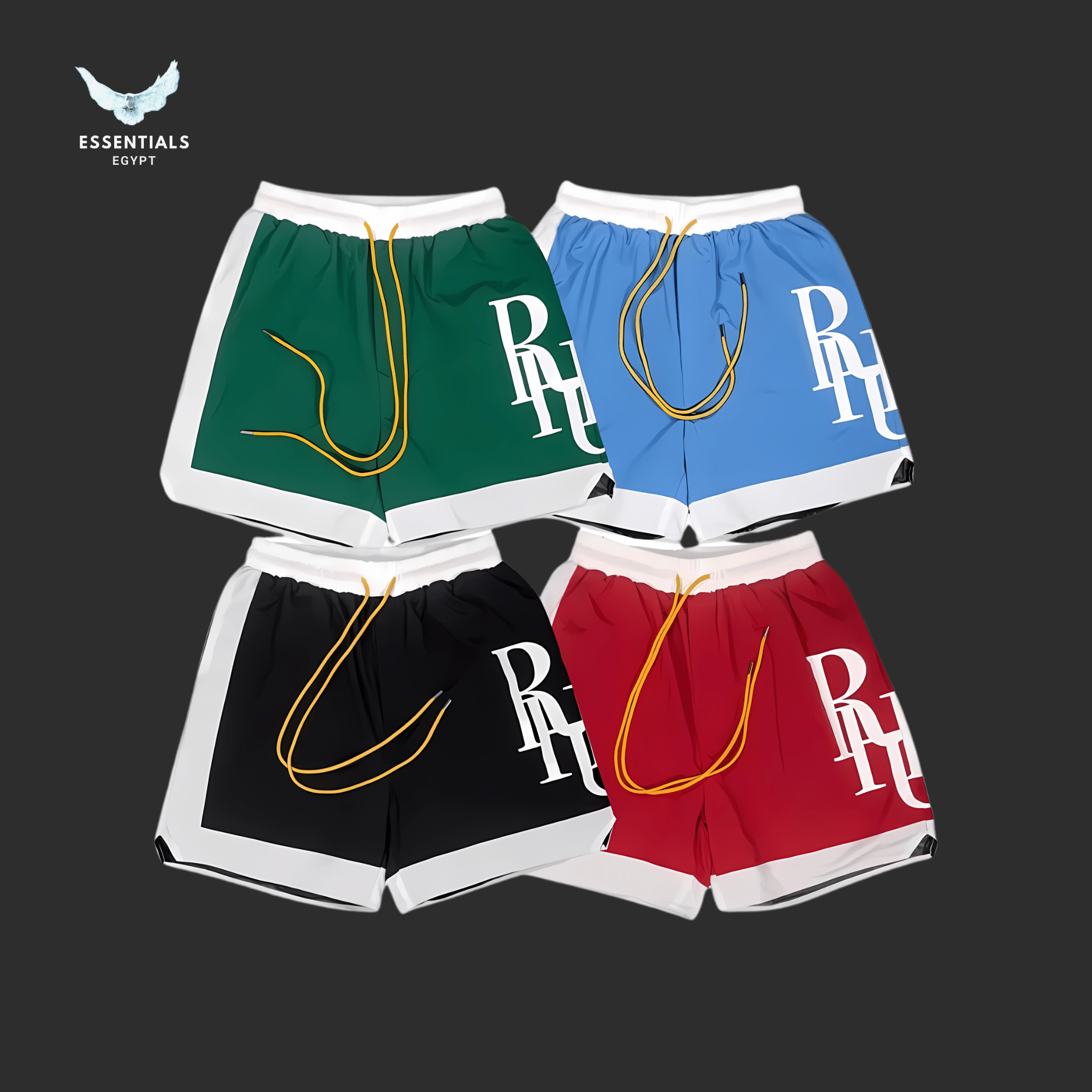 Rhude Half - Print Logo Shorts - ESSENTIALS EGYPT