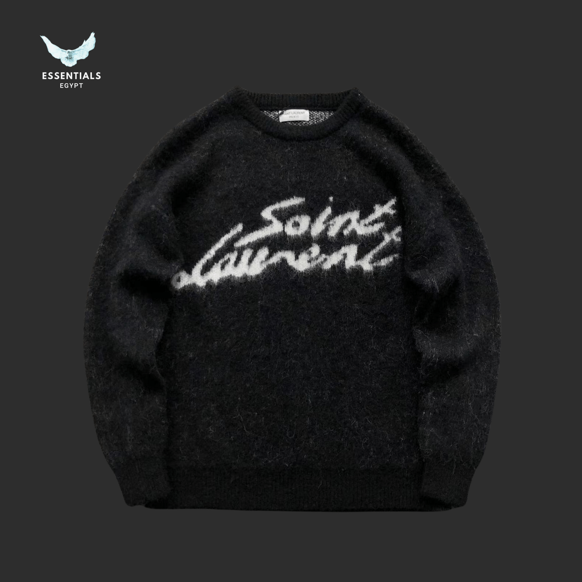 Saint Laurent Sweater – Script Logo Fuzzy Knit - ESSENTIALS EGYPT