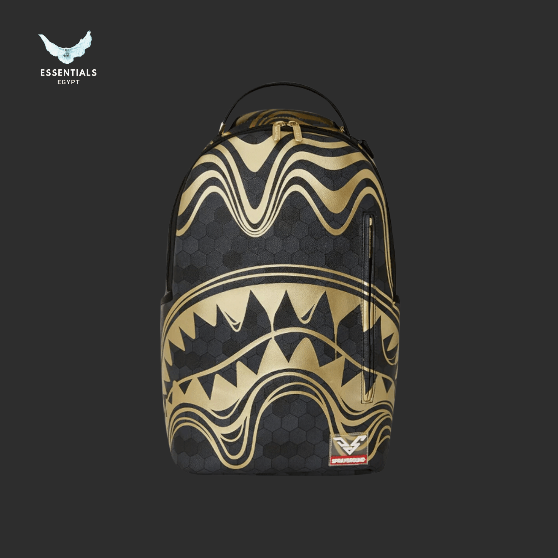 Sprayground black and gold backpack cheap