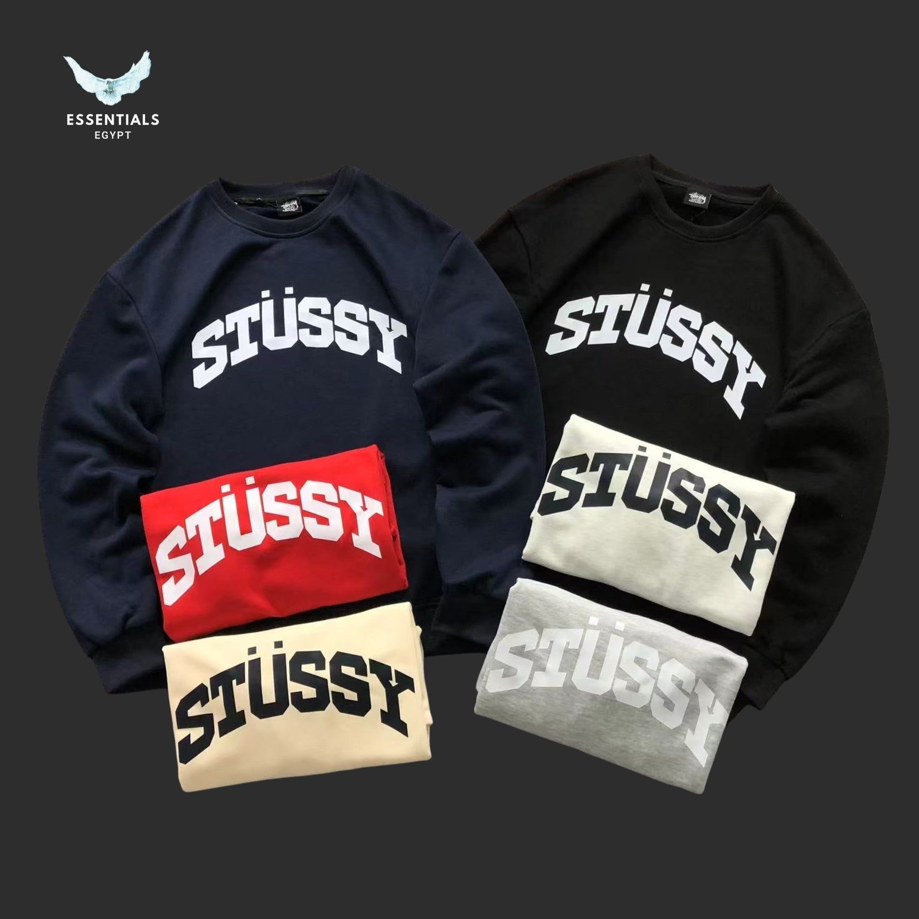 Stussy Spellout Sweatshirt Egypt | Essentials EG
