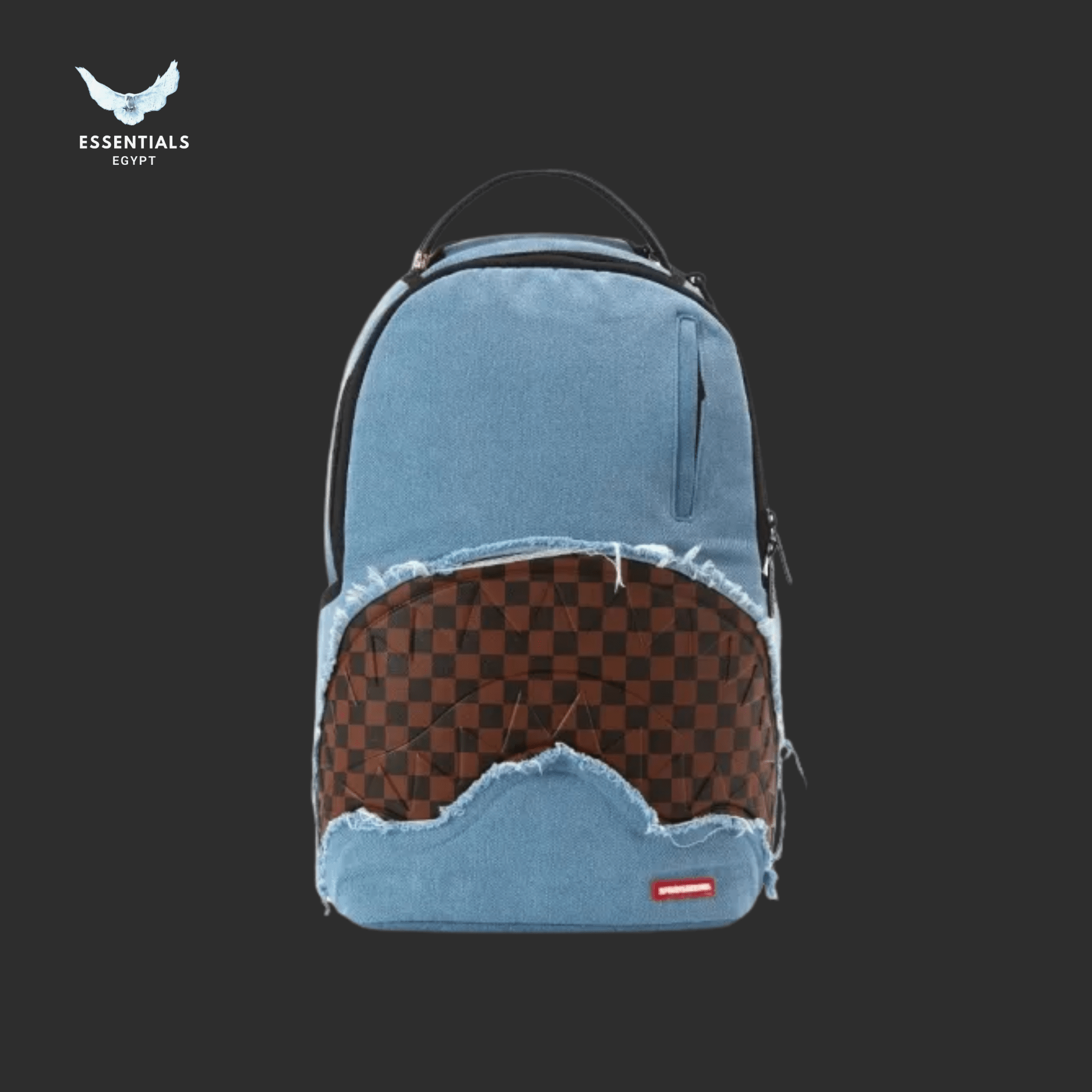 louis vuitton backpack with shark Sprayground Denim Checkered Shark Backpack Egypt