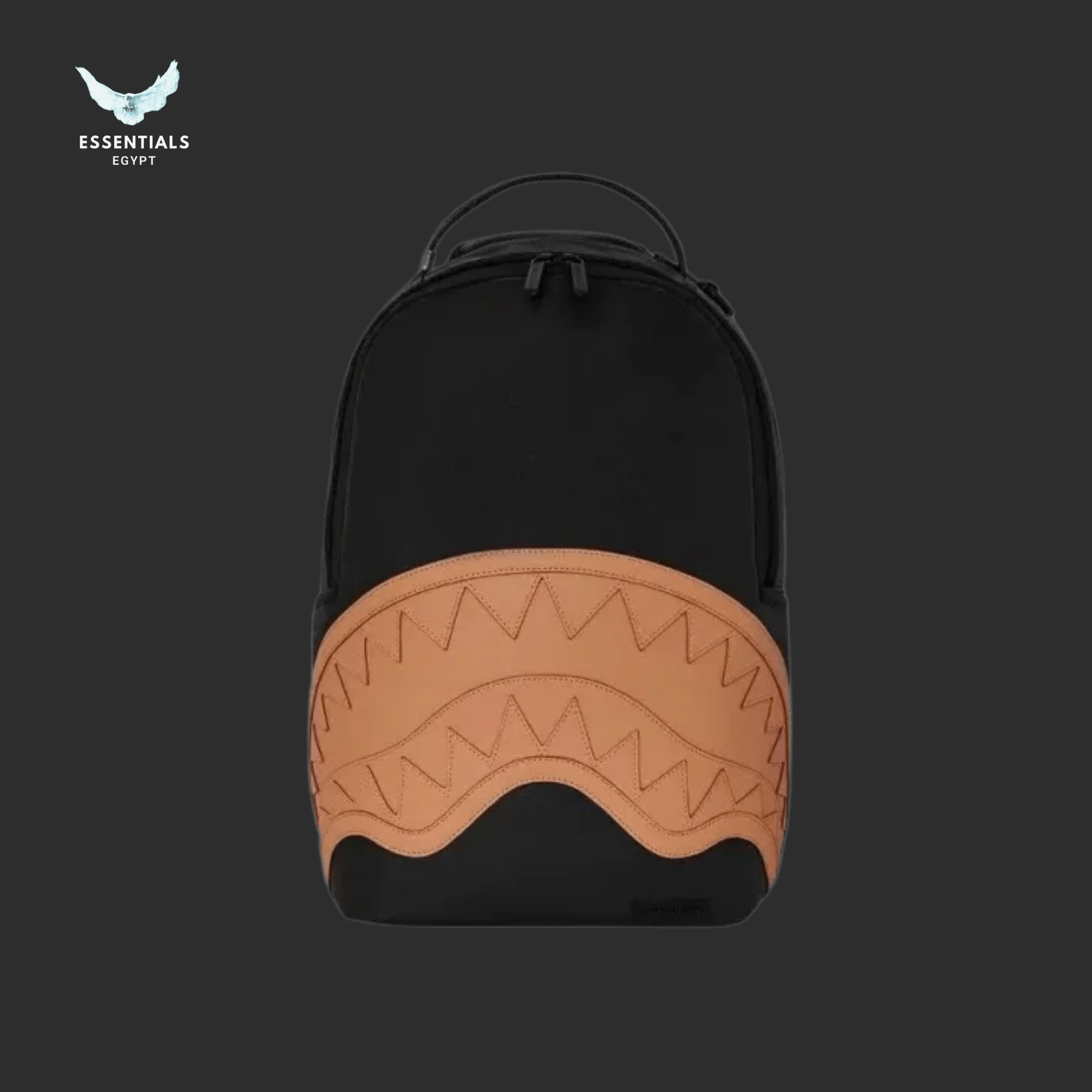 Sprayground Backpack – Black & Tan Shark - ESSENTIALS EGYPT