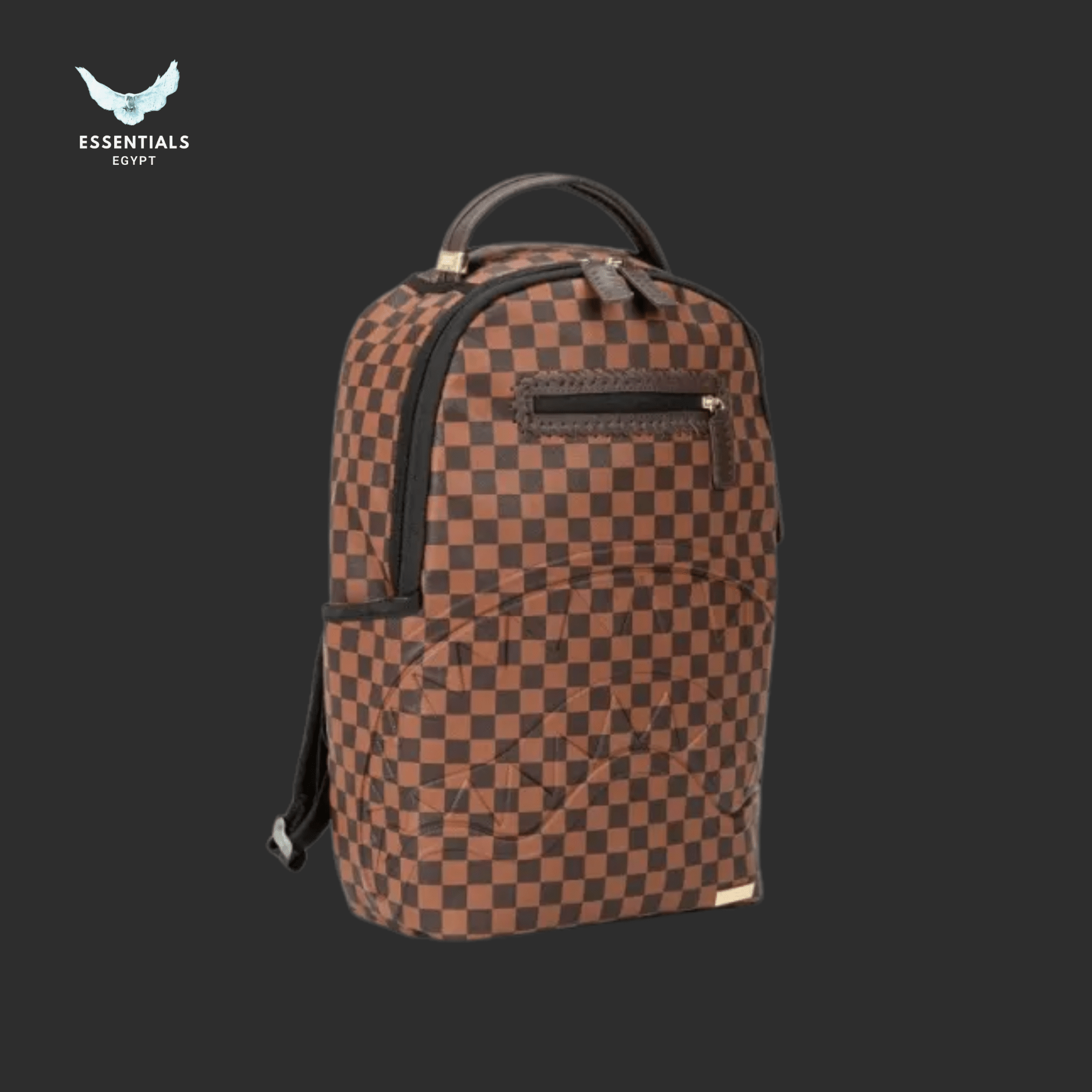 Sprayground Backpack – Light Brown Checker - ESSENTIALS EGYPT