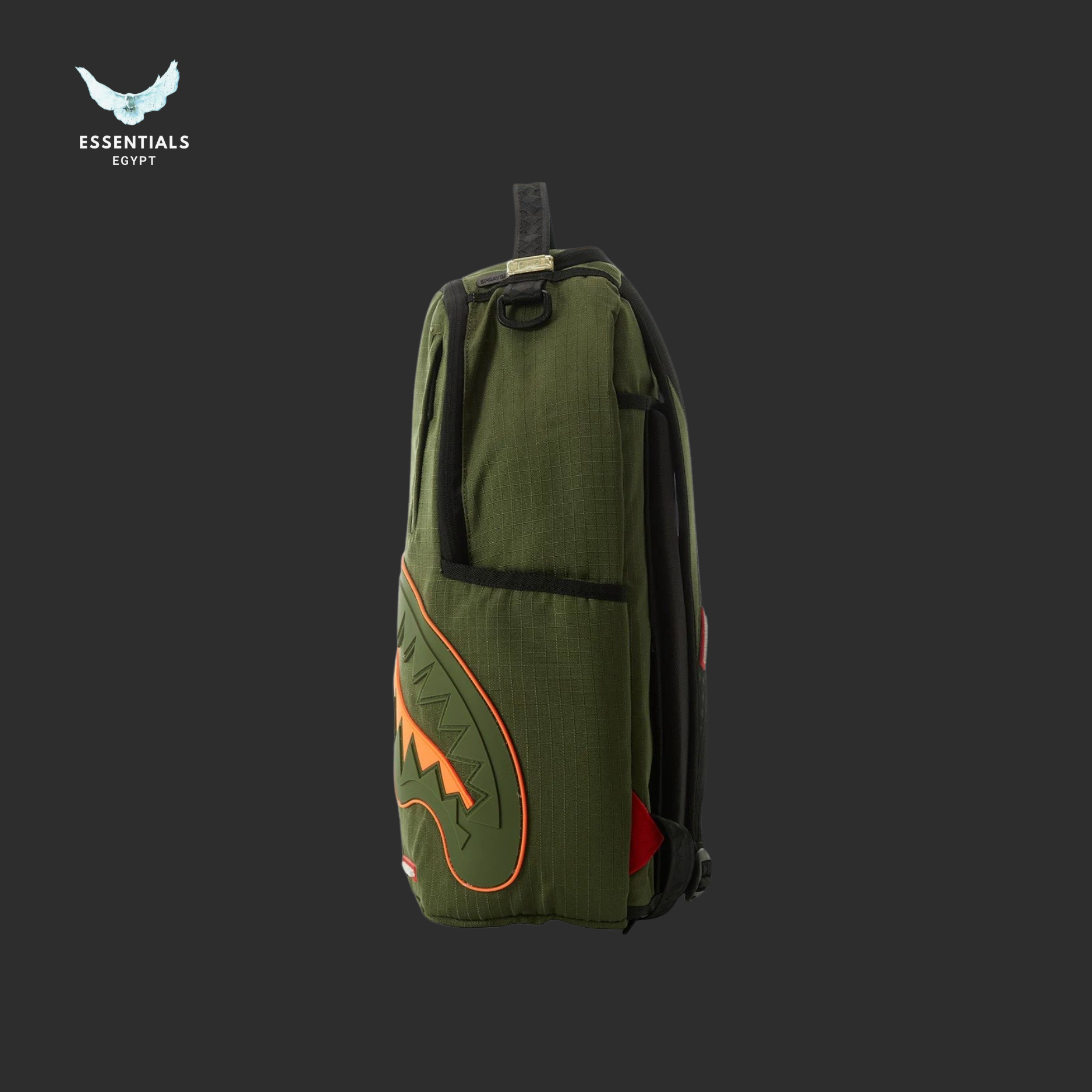 Sprayground Backpack – Olive Orange Shark