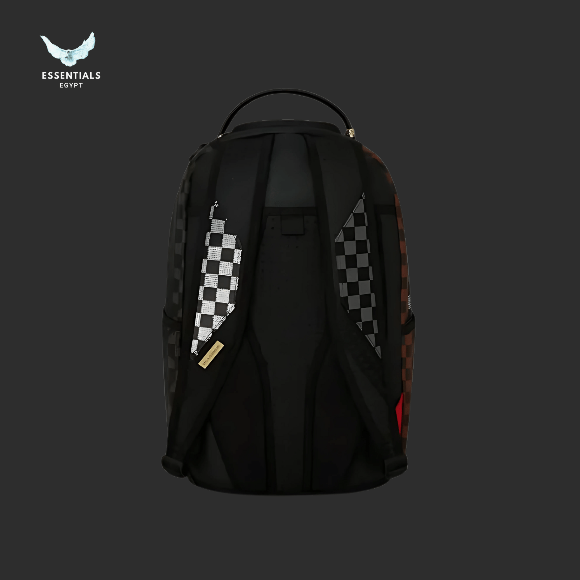 Sprayground Backpack – Gold Checker Shark - ESSENTIALS EGYPT