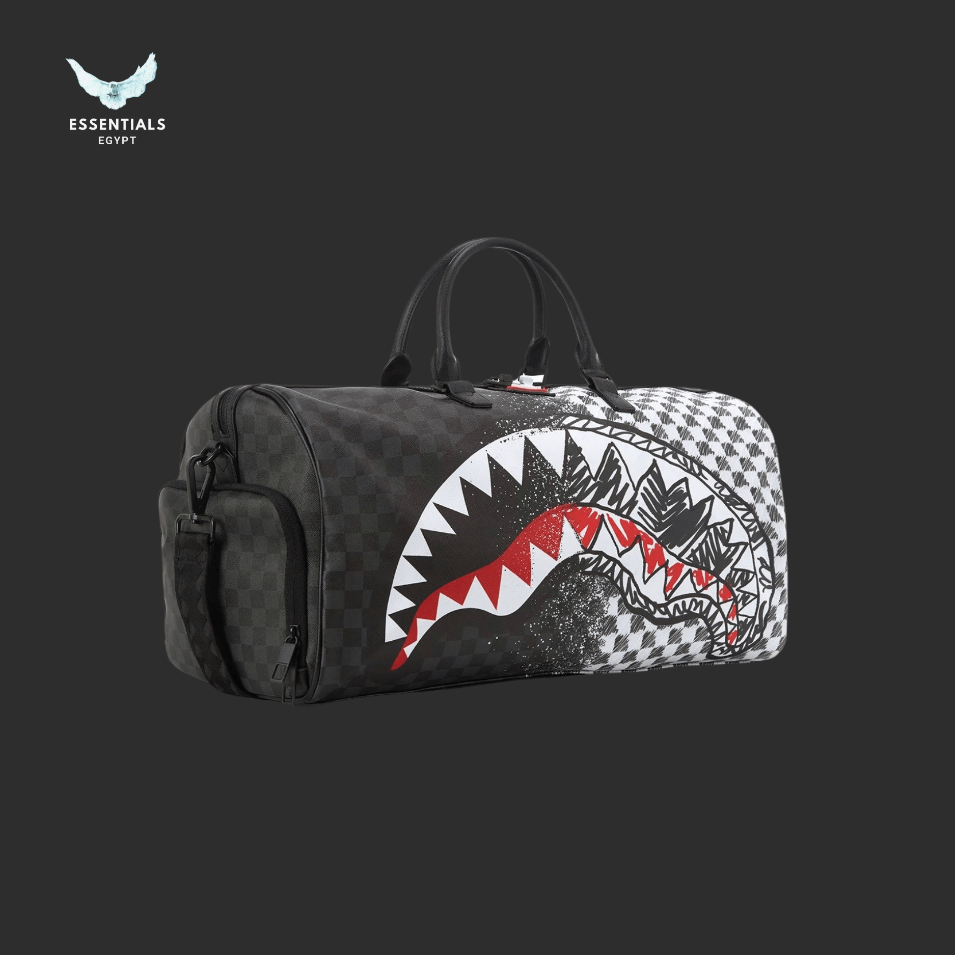 Sprayground Cross Pack – Black Checker Shark - ESSENTIALS EGYPT