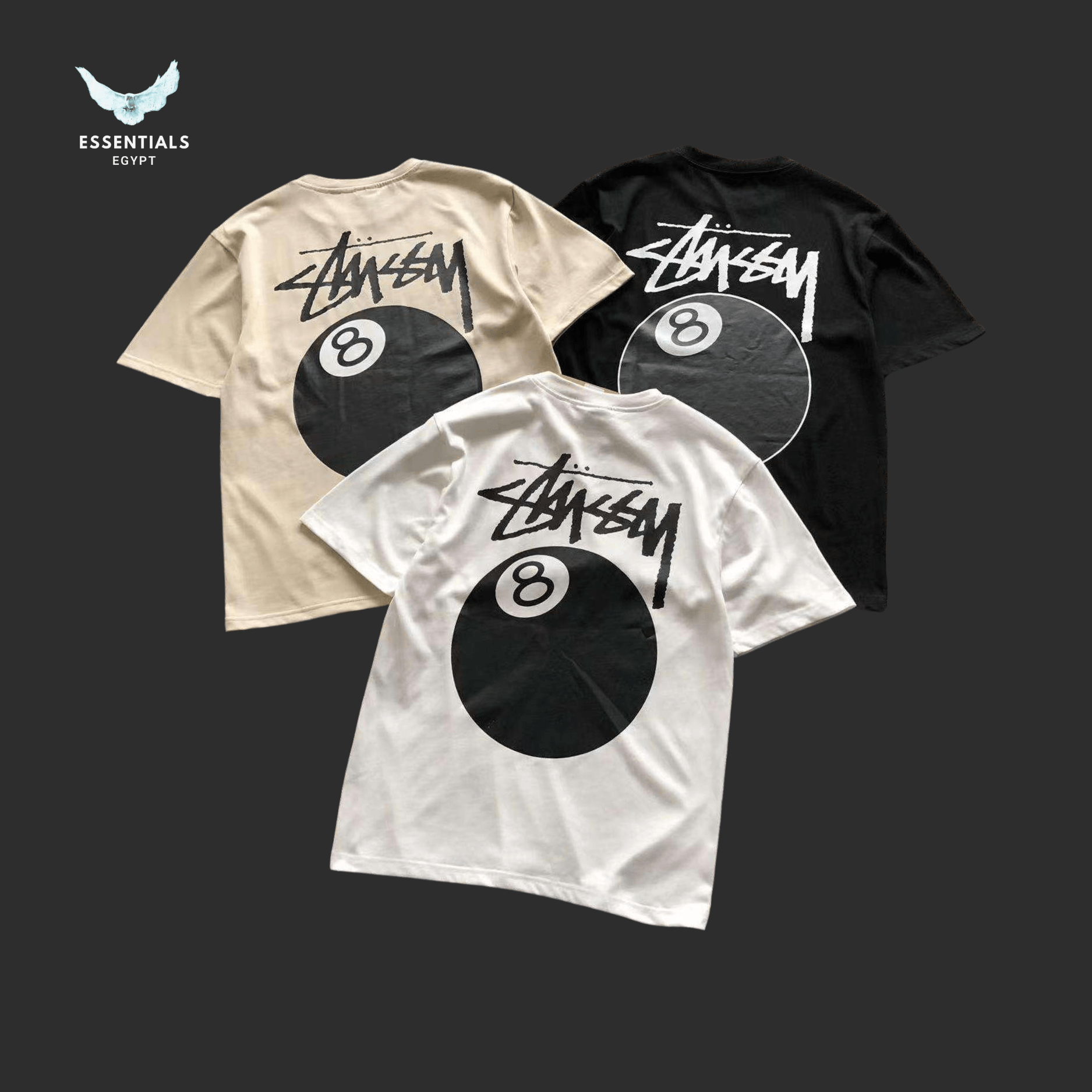 Stüssy T-Shirt – Pigment Dyed 8 Ball - ESSENTIALS EGYPT