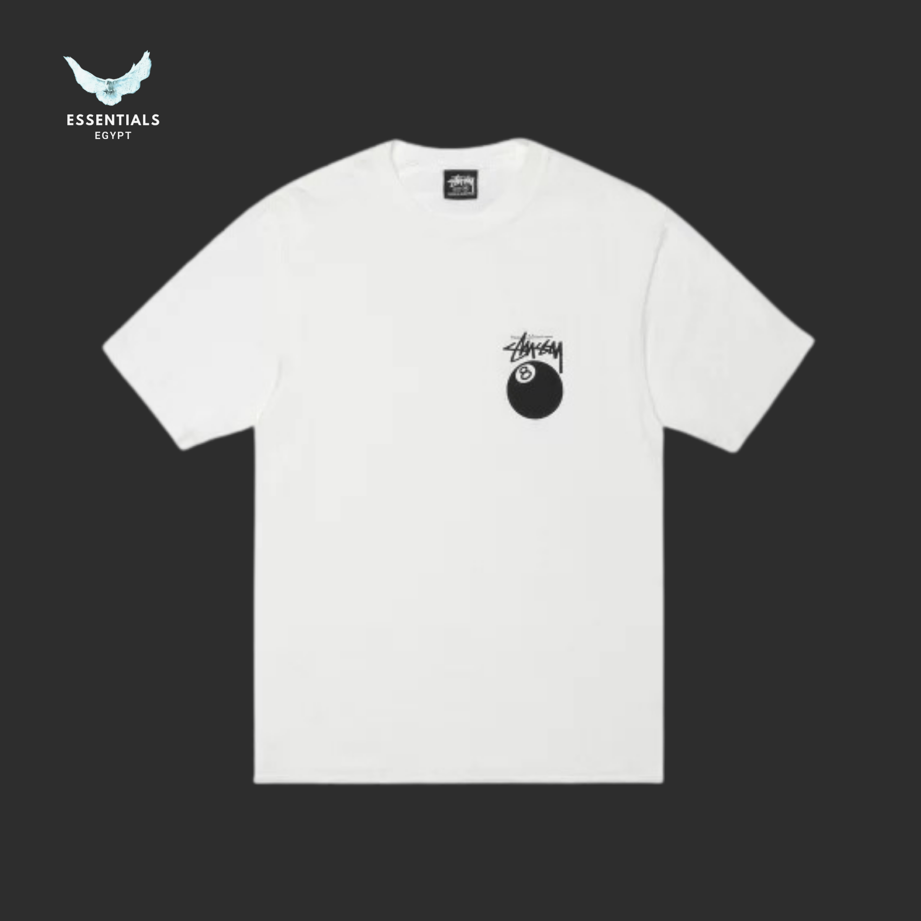 Stüssy T-Shirt – 8 Ball Logo Natural - ESSENTIALS EGYPT