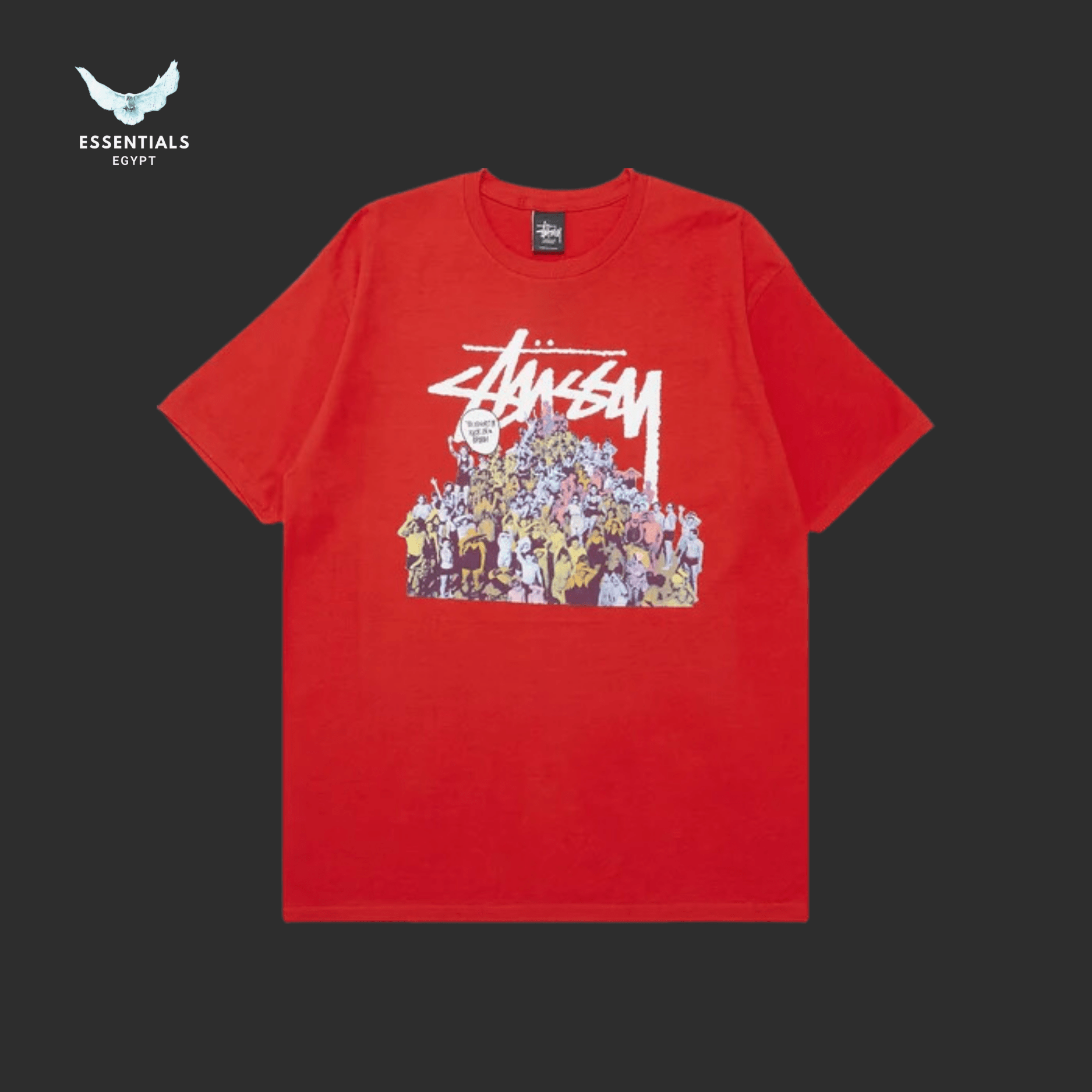 Stüssy T-Shirt – Beach Mob Red - ESSENTIALS EGYPT