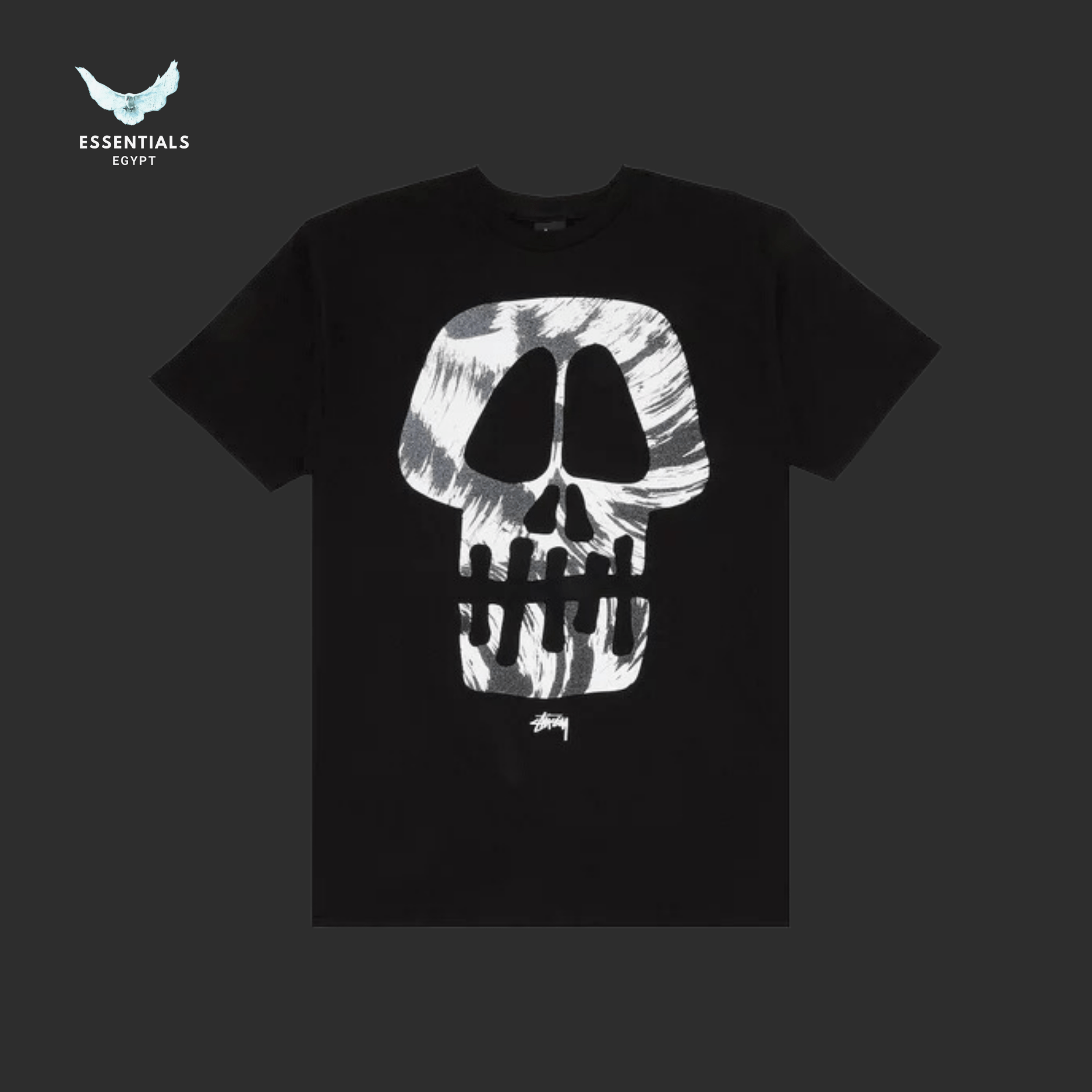 Stüssy T-Shirt – Brush Skull Black - ESSENTIALS EGYPT