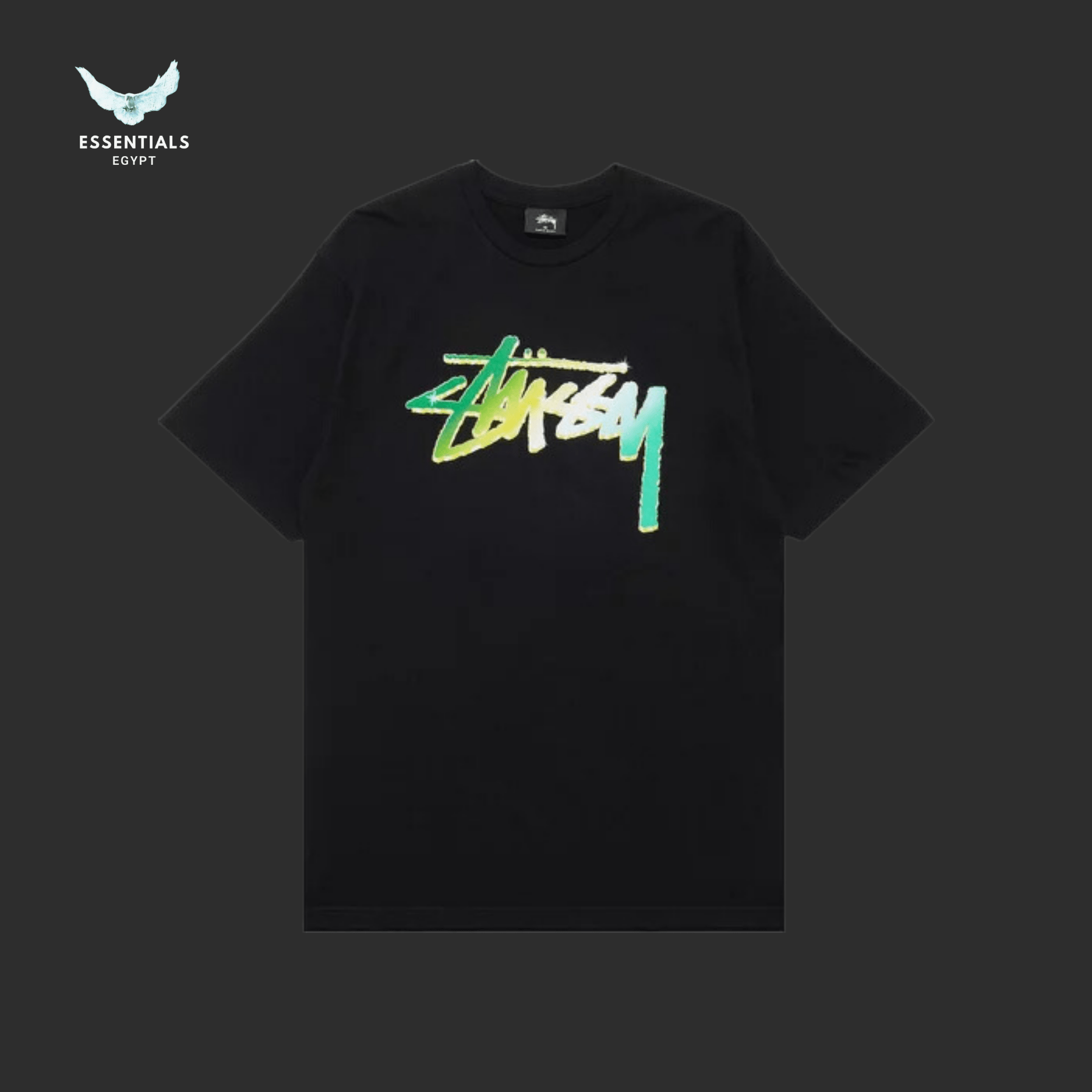 Stüssy T-Shirt – Chrome Logo Black - ESSENTIALS EGYPT
