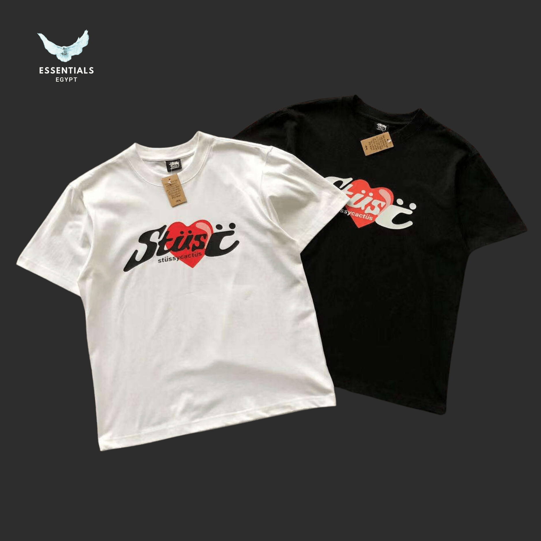 Stüssy T-Shirt – Minimal Heart Logo - ESSENTIALS EGYPT