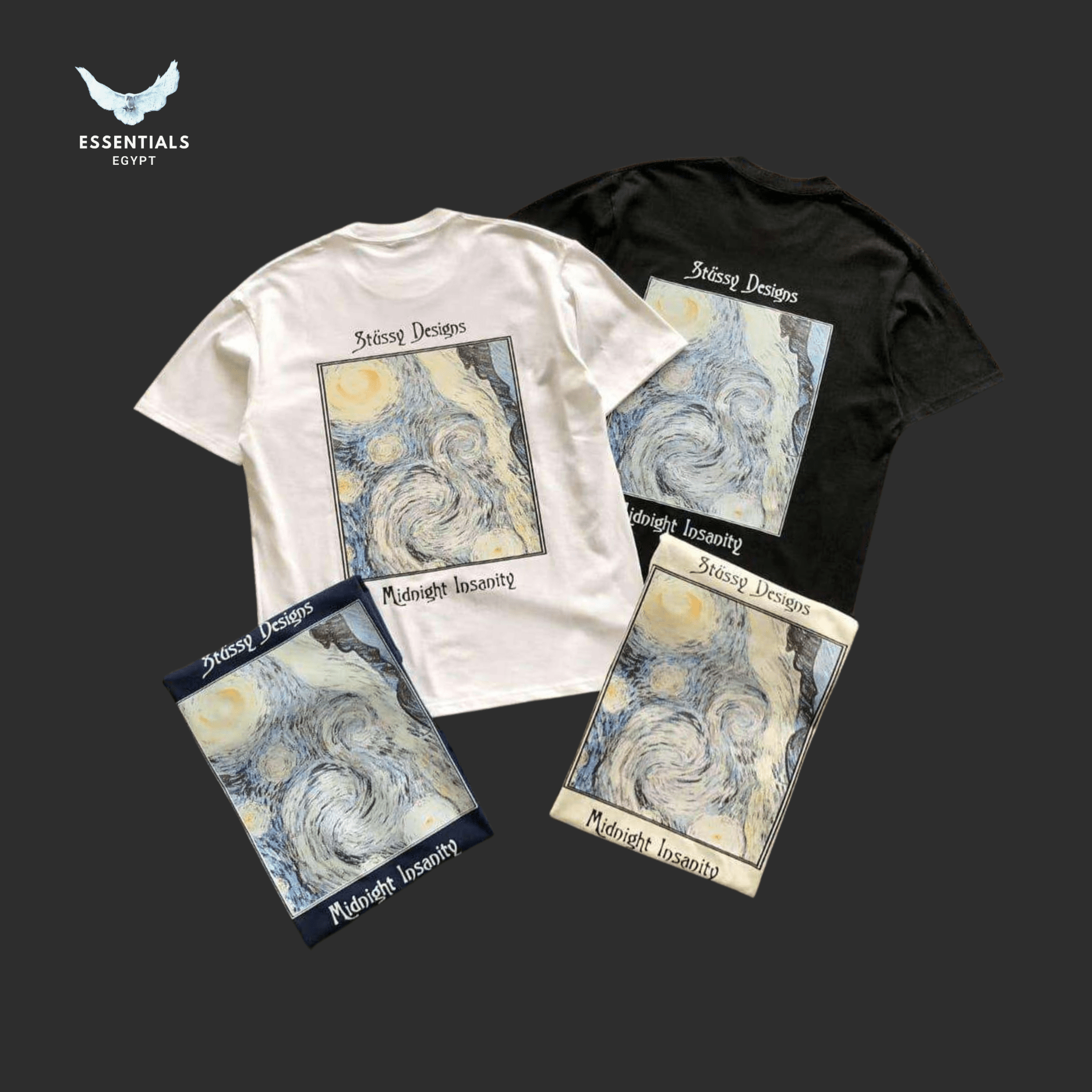 Stussy T-Shirt – Midnight Insanity Print - ESSENTIALS EGYPT