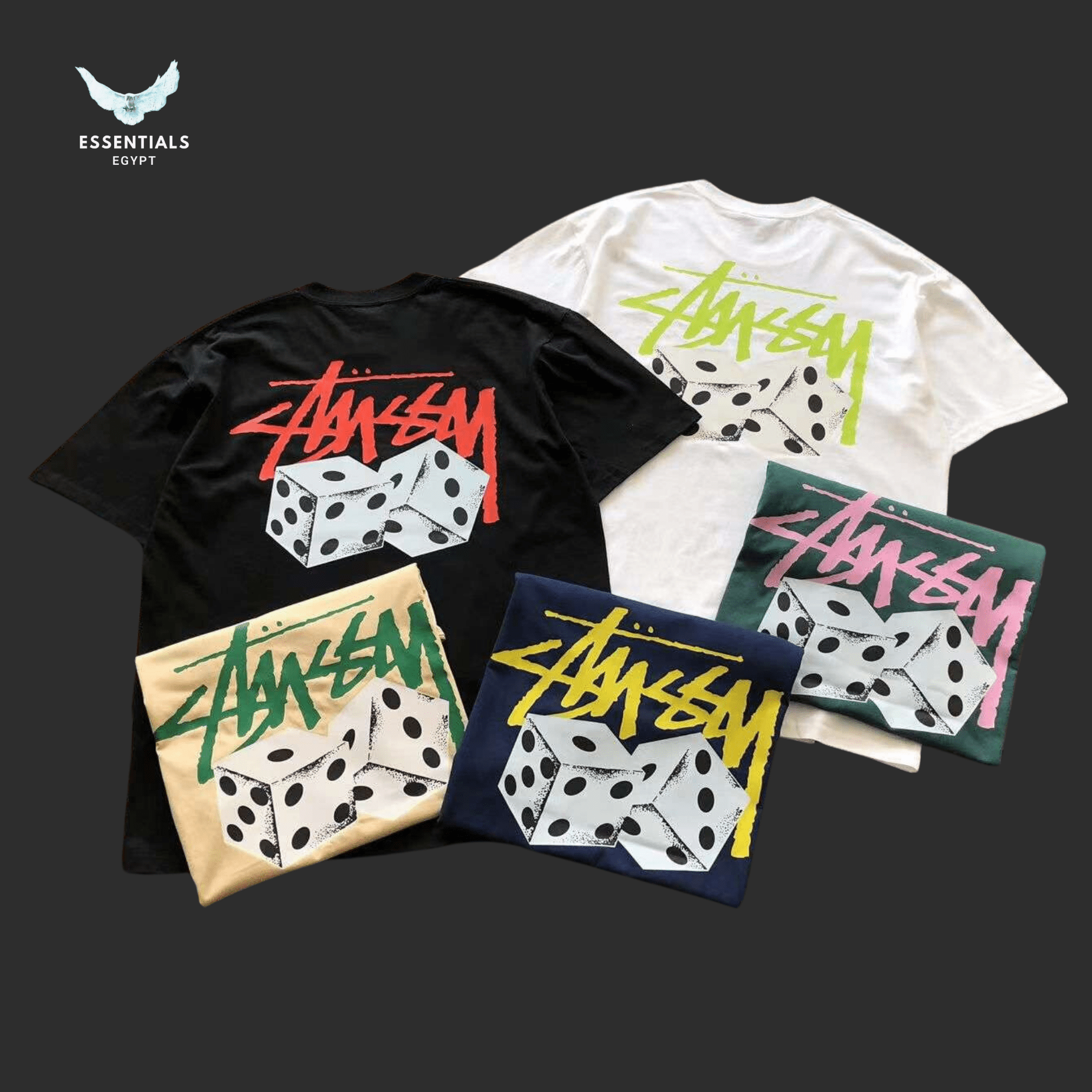 Stüssy T-Shirt – Pair of Dice Graphic - ESSENTIALS EGYPT