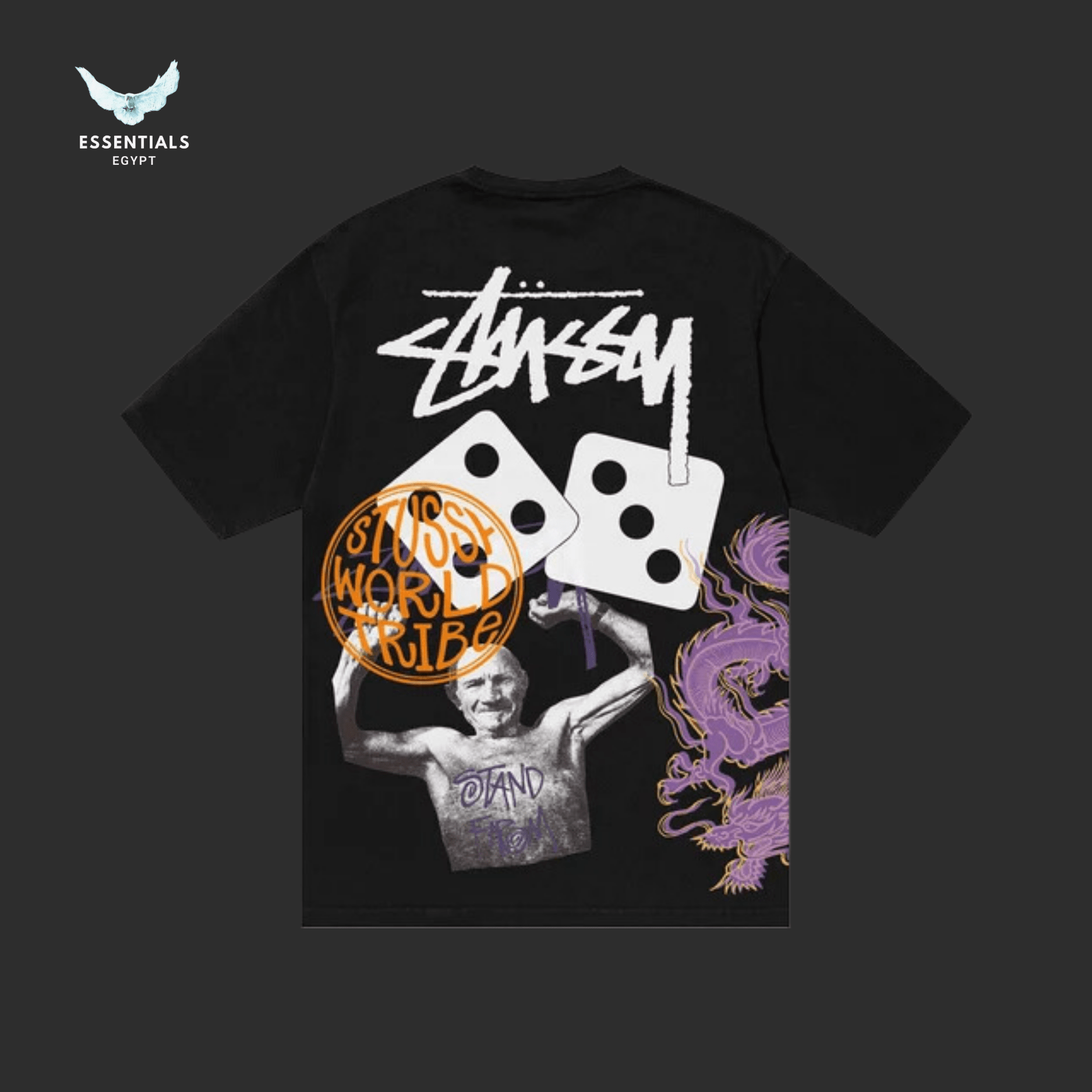 Stüssy T-Shirt – Strike Pigment Dyed Black - ESSENTIALS EGYPT