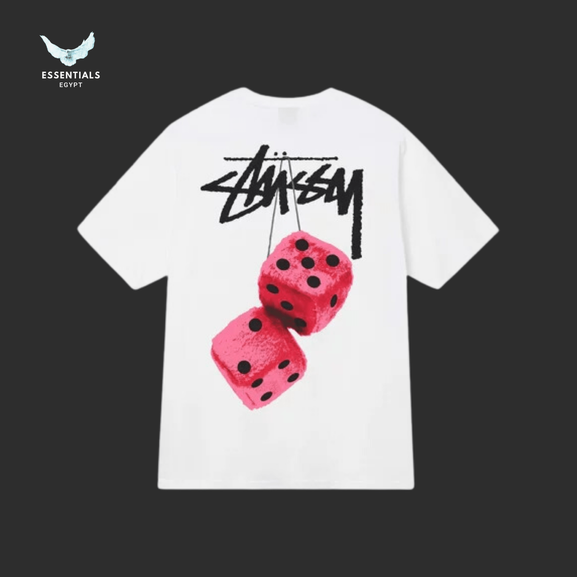 Stüssy T-Shirt – Fuzzy Dice Graphic - ESSENTIALS EGYPT