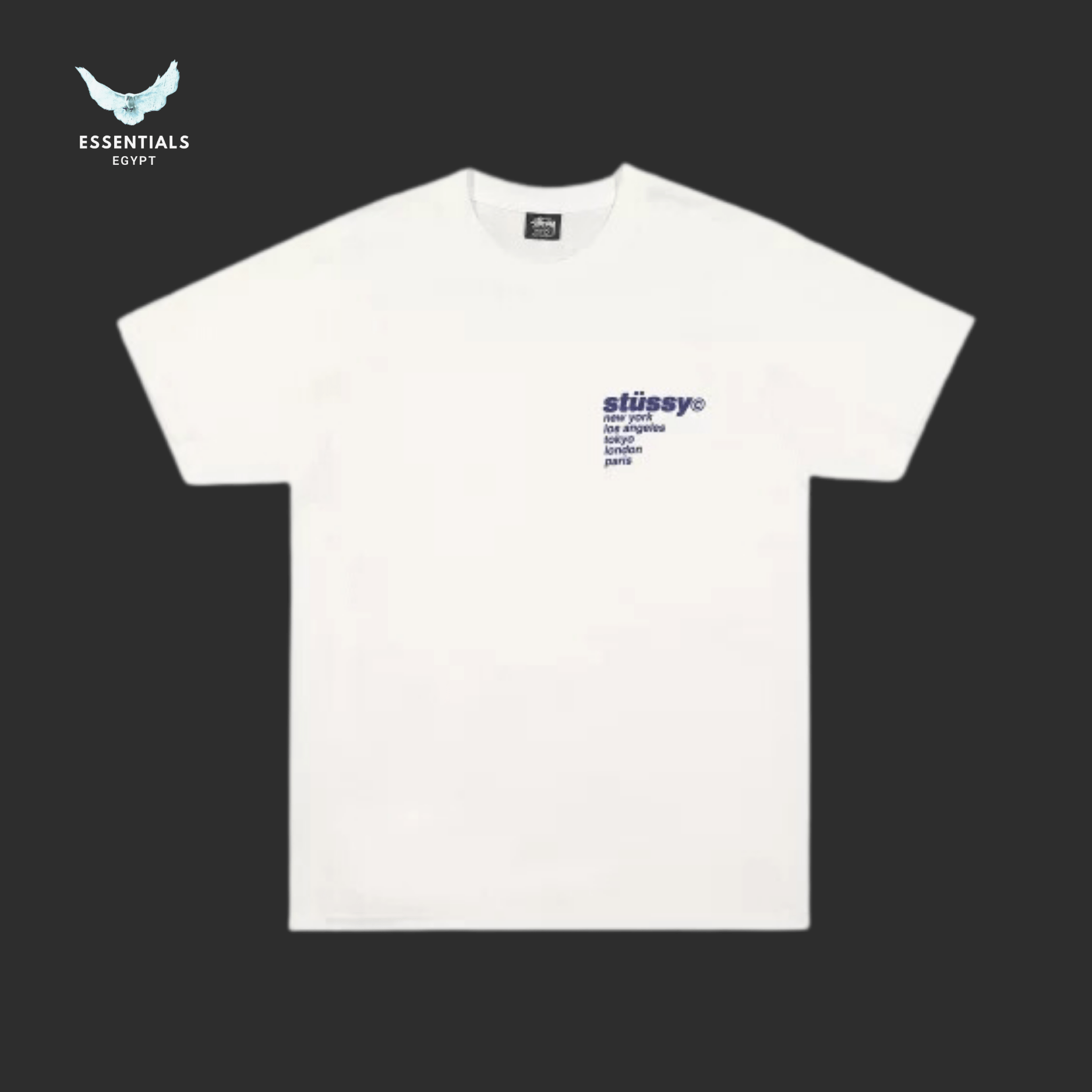 Stüssy T-Shirt – Strawberry Print White - ESSENTIALS EGYPT
