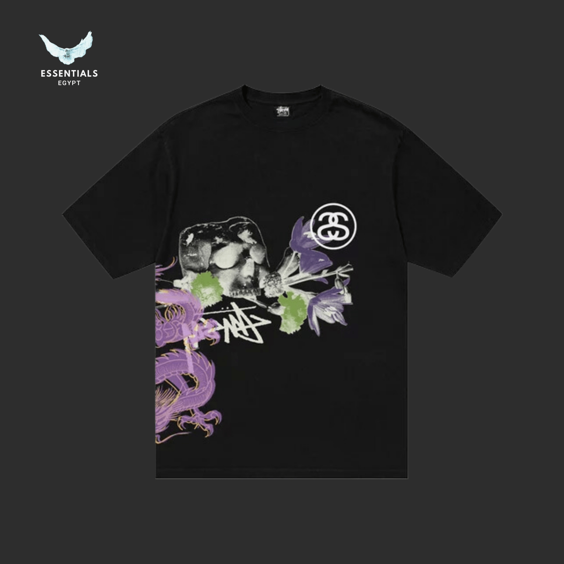 Stüssy T-Shirt – Strike Pigment Dyed Black - ESSENTIALS EGYPT