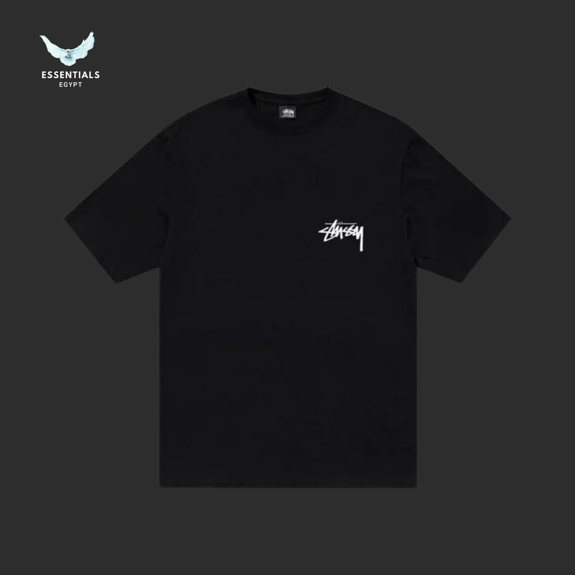Stussy T-Shirt – Suits Logo Black - ESSENTIALS EGYPT