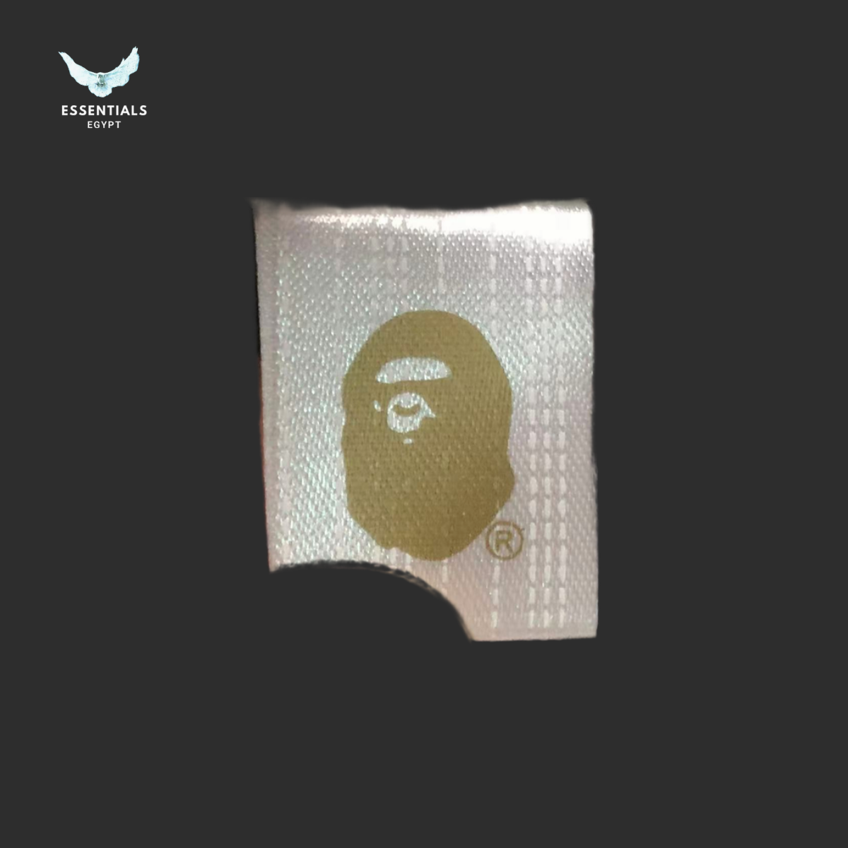 BAPE ABC Camo College T-Shirt - woven Ape Head label close-up