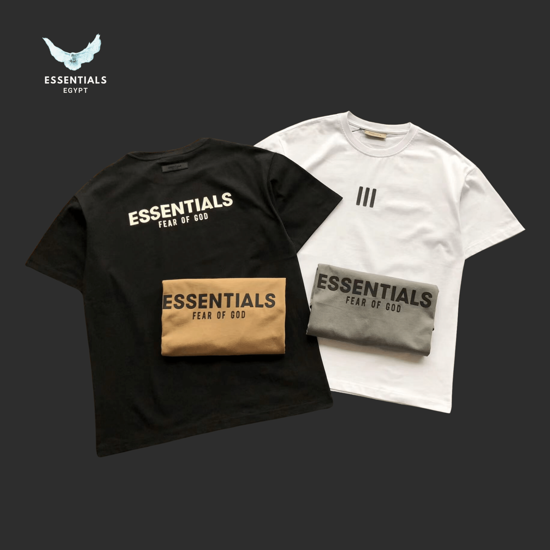 Esseentials Rapper T Essentials Raised Rubber Logo T-Shirt Egypt | Essentials EG