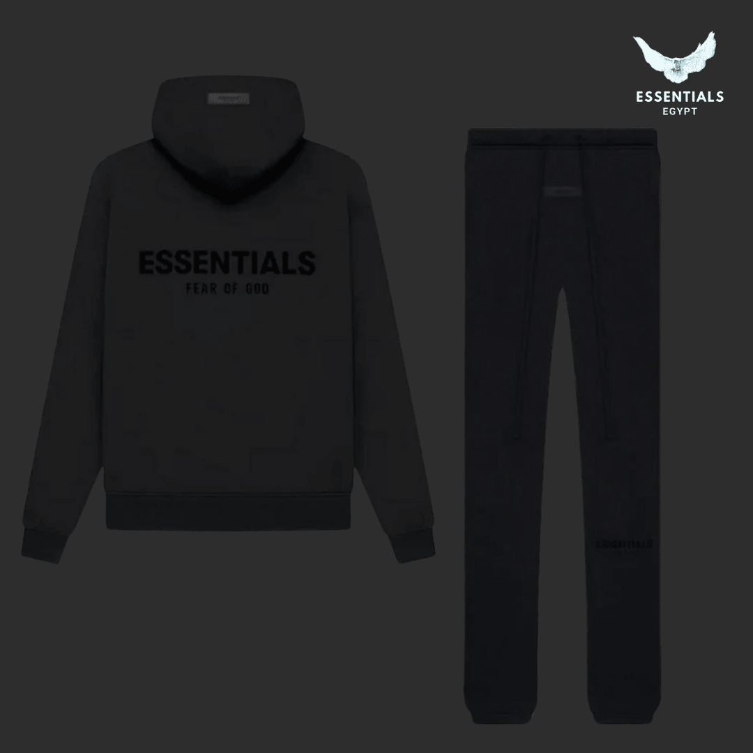 Fear of God Essentials Logo Black Full Set - ESSENTIALS EGYPT