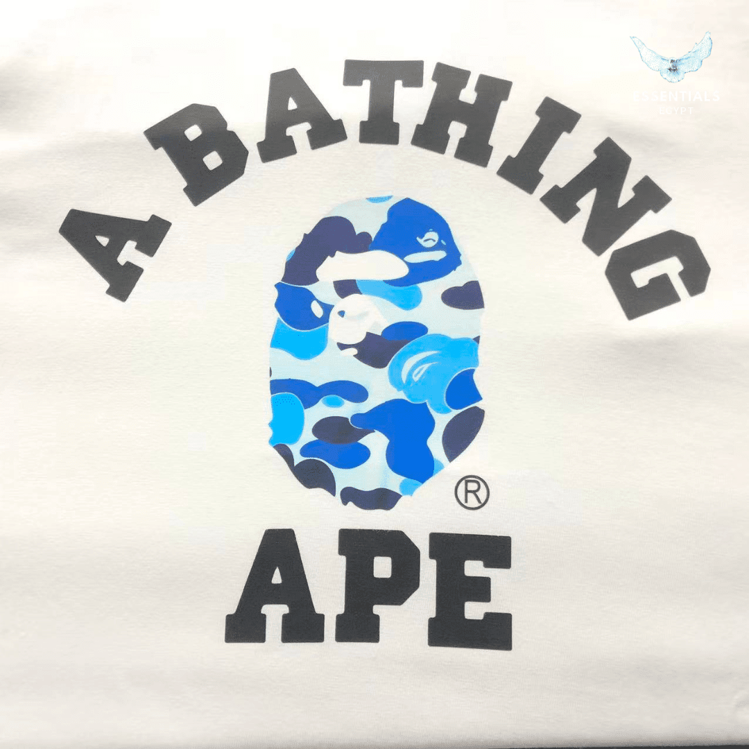 BAPE ABC Camo College T-Shirt – White/Blue - ESSENTIALS EGYPT