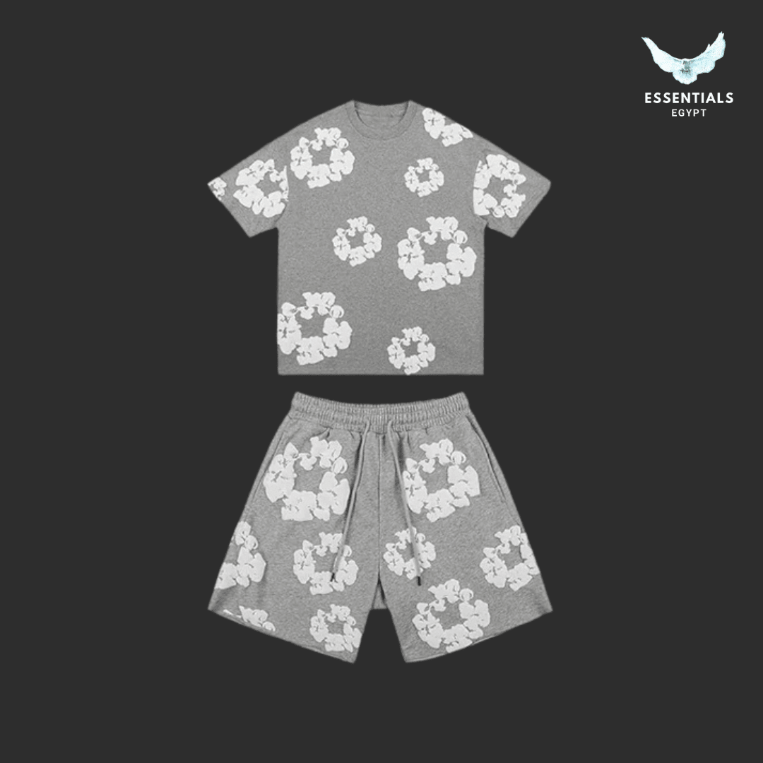 Denim Tears Cotton Wreath T-Shirt & Shorts – Grey - ESSENTIALS EGYPT