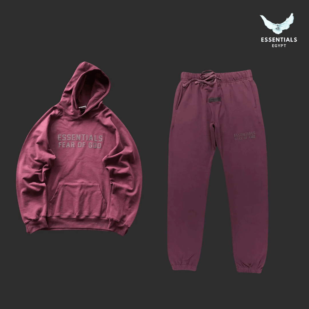 Fear of God Essentials Logo Burgundy Full Set - ESSENTIALS EGYPT