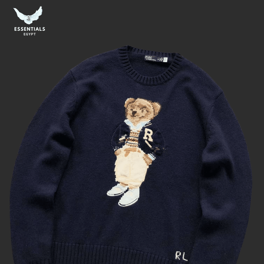 Ralph Lauren Polo Bear Knit – Navy Sweater - ESSENTIALS EGYPT