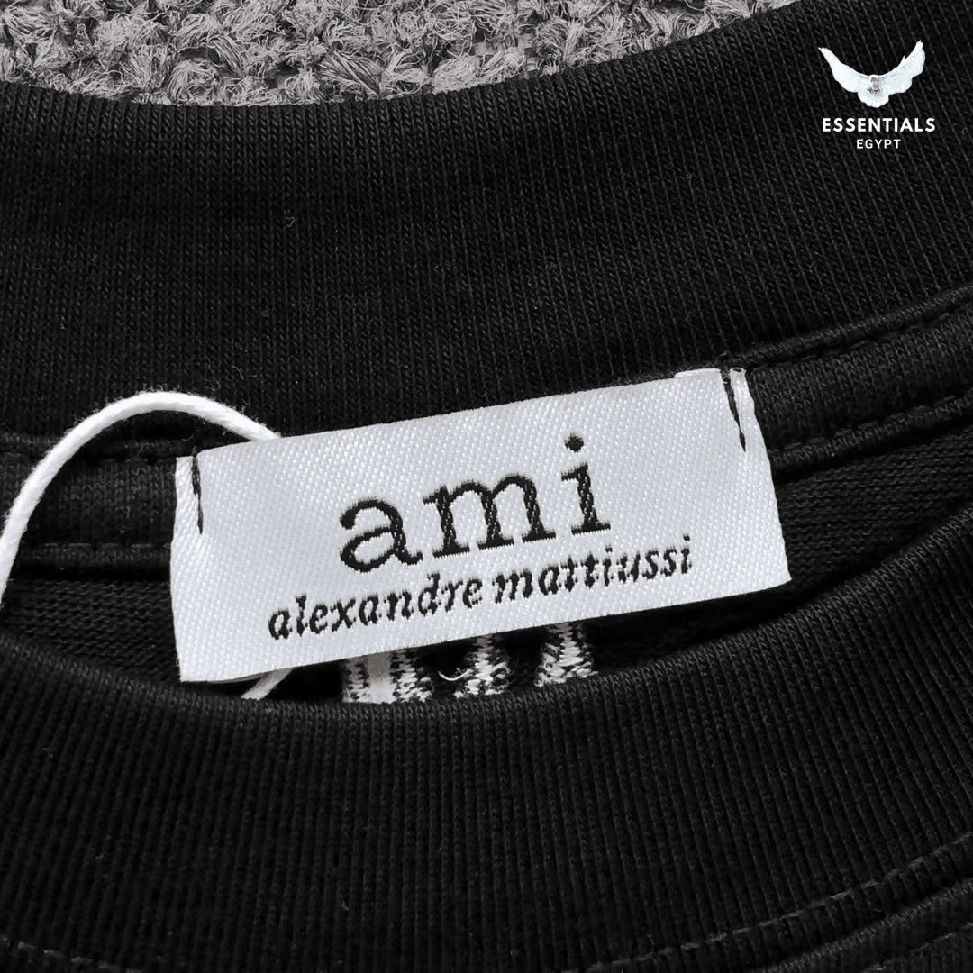 AMI Paris T-Shirt – Embossed Logo Cotton - ESSENTIALS EGYPT
