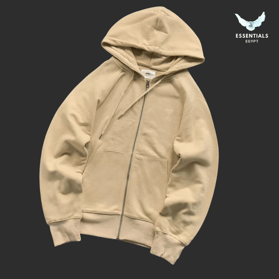 AMI Paris Hoodie – Heart Logo Full - Zip Colors - ESSENTIALS EGYPT