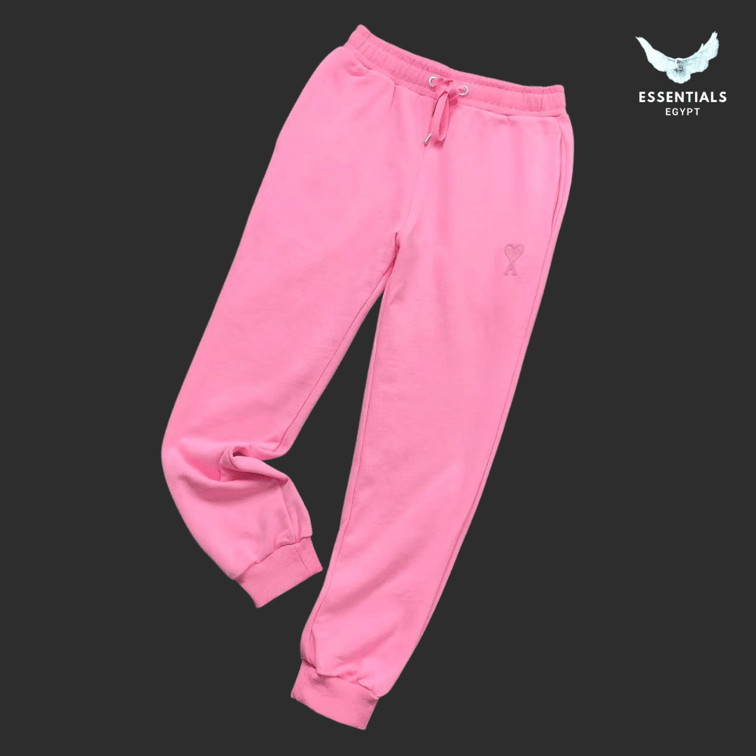 AMI Paris De Cœur Pink Zip Hoodie & Joggers Set - ESSENTIALS EGYPT