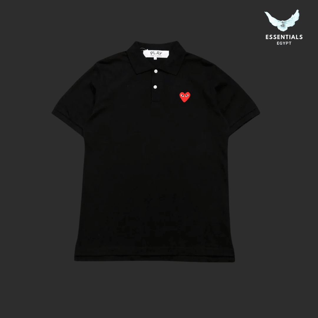 CDG Play Red Heart Polo Shirt & Joggers – Black - ESSENTIALS EGYPT