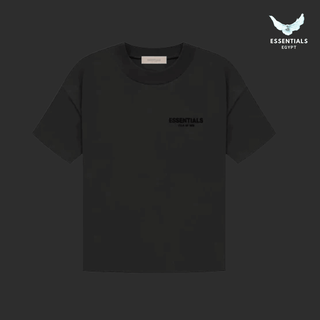 Fear of God Essentials Logo Black T-Shirt & Shorts Set - ESSENTIALS EGYPT