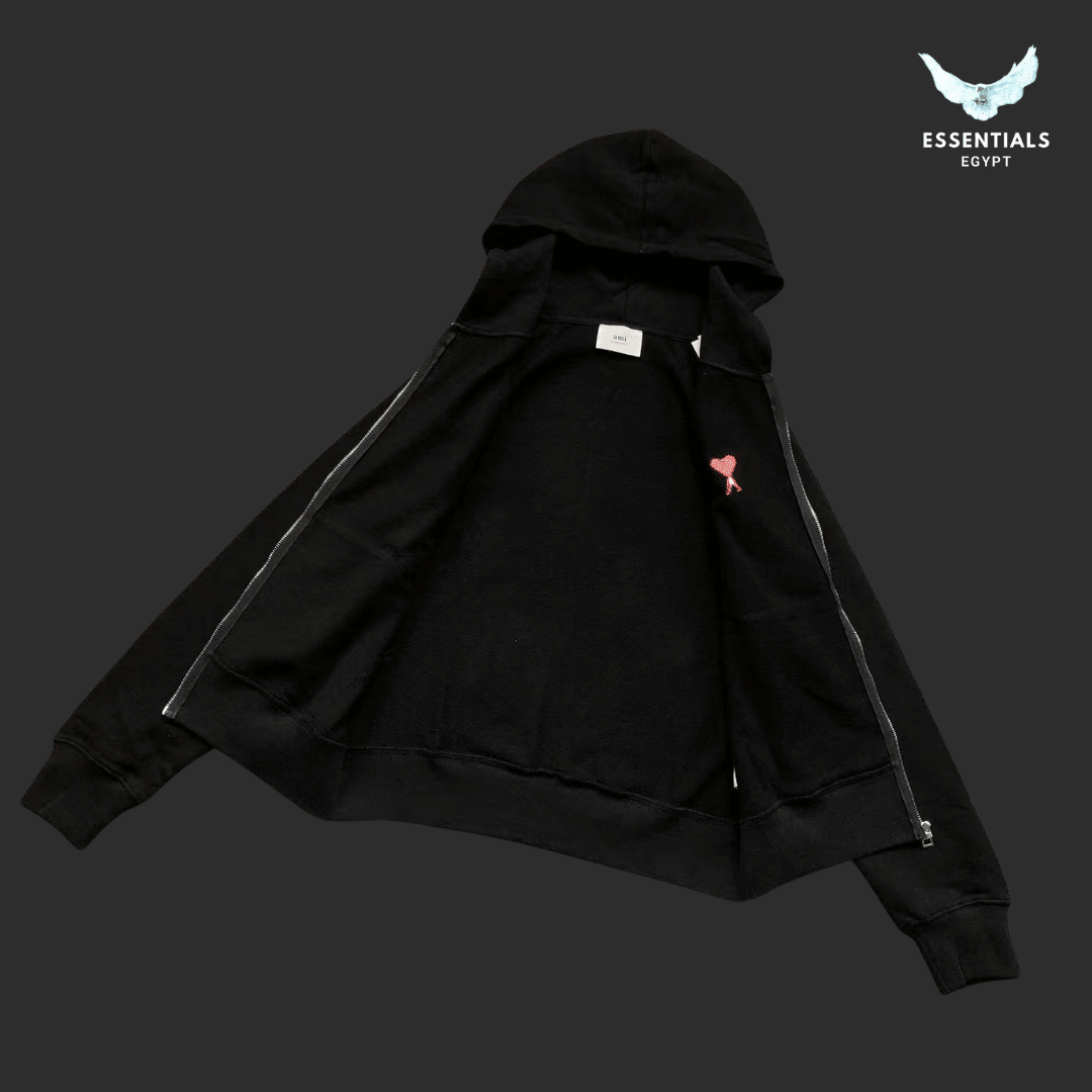 AMI Paris Hoodie – Heart Logo Full - Zip Colors - ESSENTIALS EGYPT