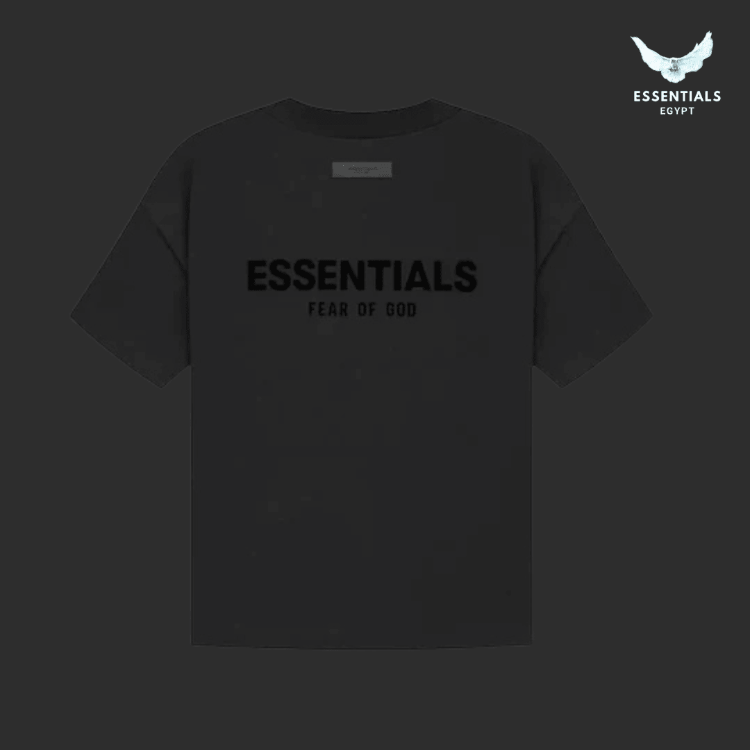 Fear of God Essentials Logo Black T-Shirt & Shorts Set - ESSENTIALS EGYPT