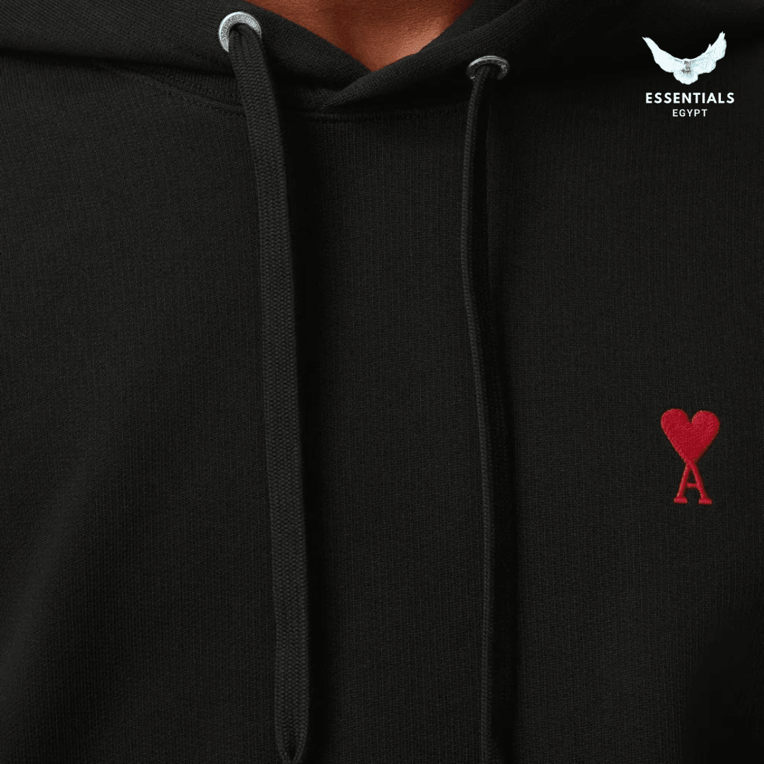 AMI Paris Black T-Shirt & Hoodie - ESSENTIALS EGYPT