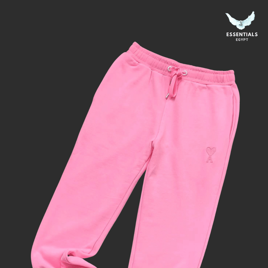 AMI Paris De Cœur Pink Zip Hoodie & Joggers Set - ESSENTIALS EGYPT