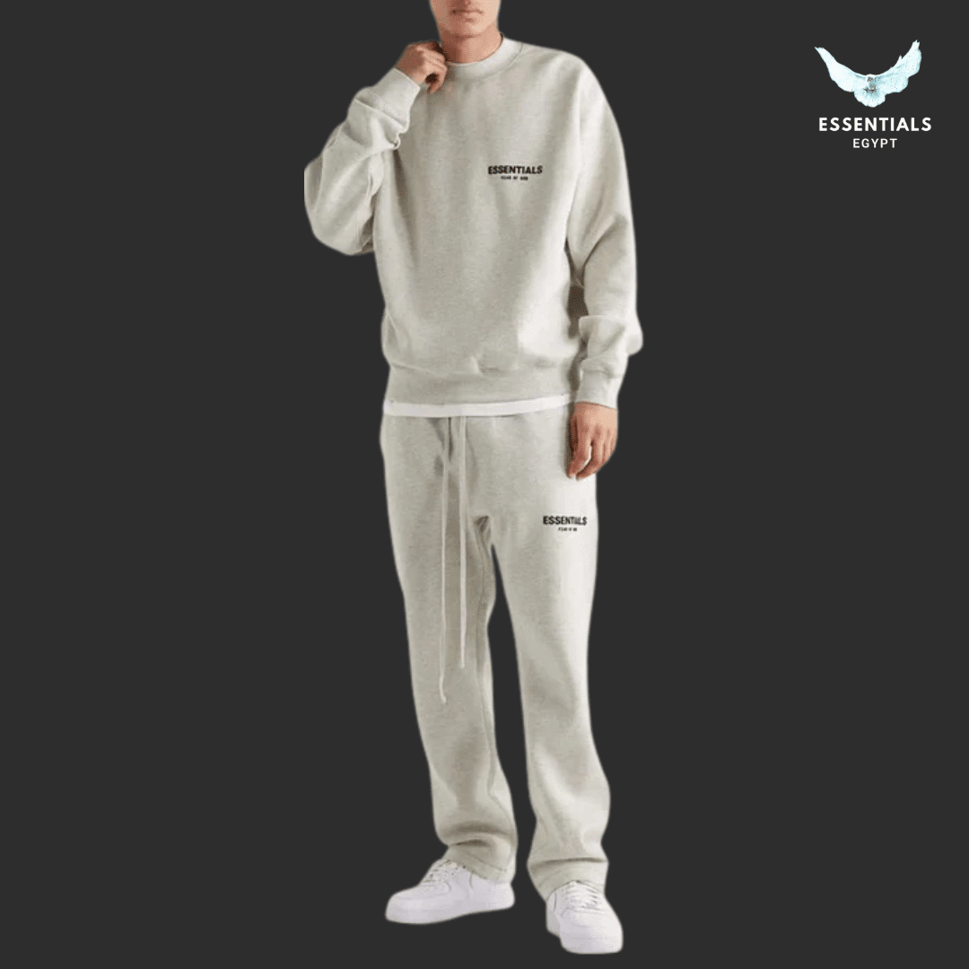 Essentials Fear of God Light Oatmeal Crewneck & Sweatpants Set - ESSENTIALS EGYPT