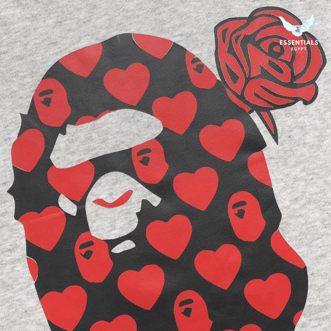 BAPE Heart Camo Ape Hoodie – Red - ESSENTIALS EGYPT