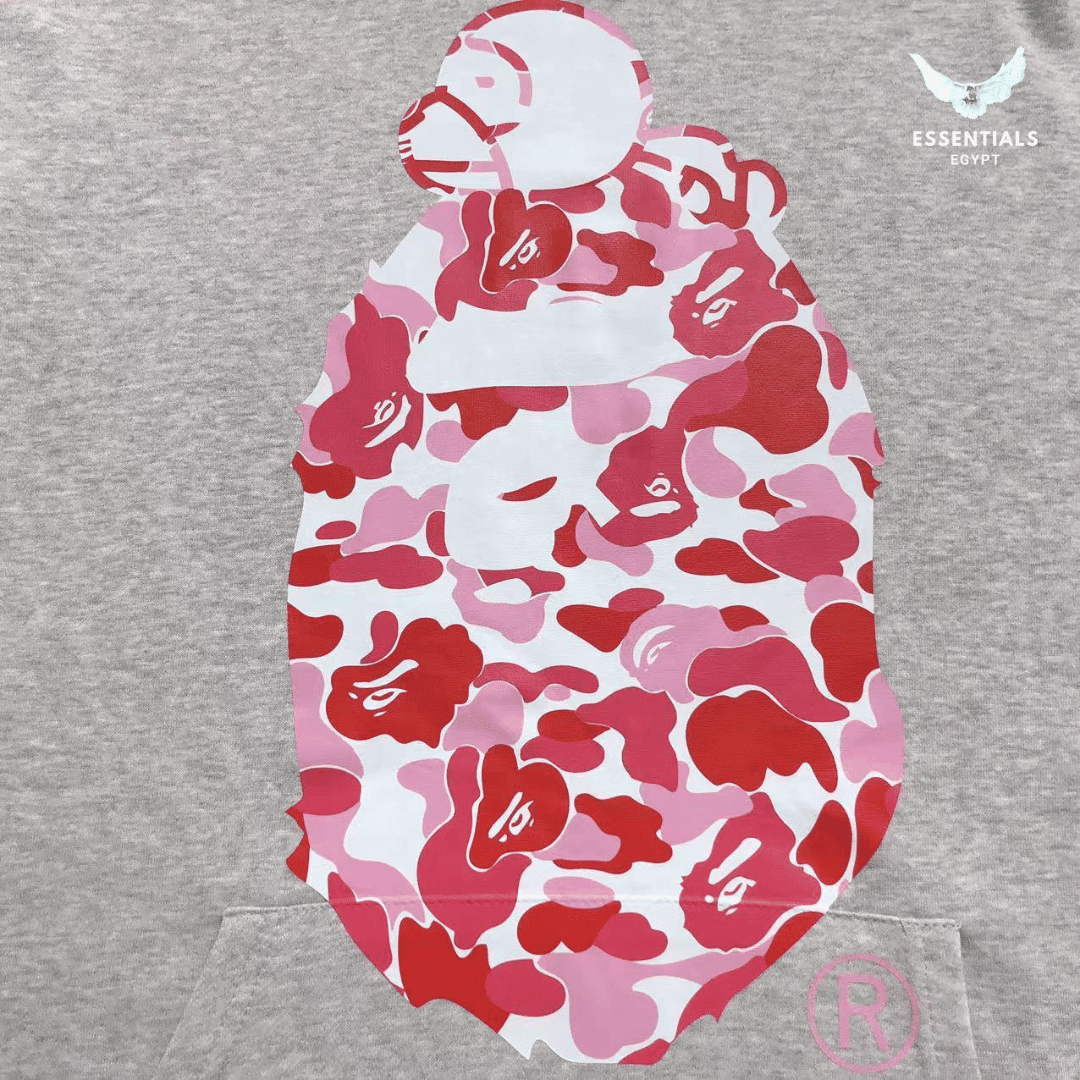 BAPE Pink Camo Ape Hoodie – Black & Grey - ESSENTIALS EGYPT