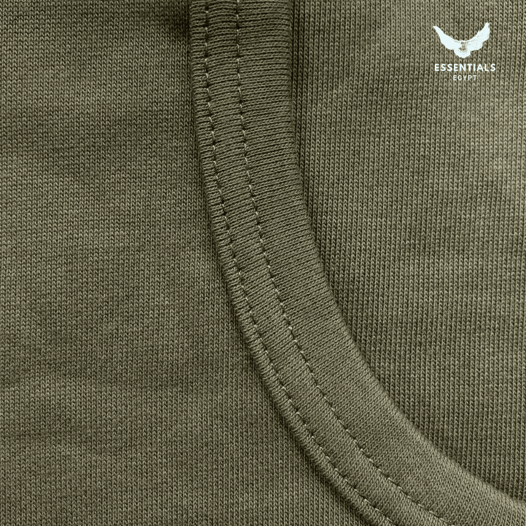 Ralph Lauren Polo Collar Sweatshirt – Olive & Beige - ESSENTIALS EGYPT
