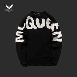 Alexander McQueen Sweater – Logo Crewneck (Black) - ESSENTIALS EGYPT