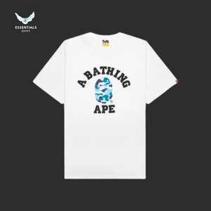 BAPE ABC Camo College T-Shirt – White/Blue - ESSENTIALS EGYPT