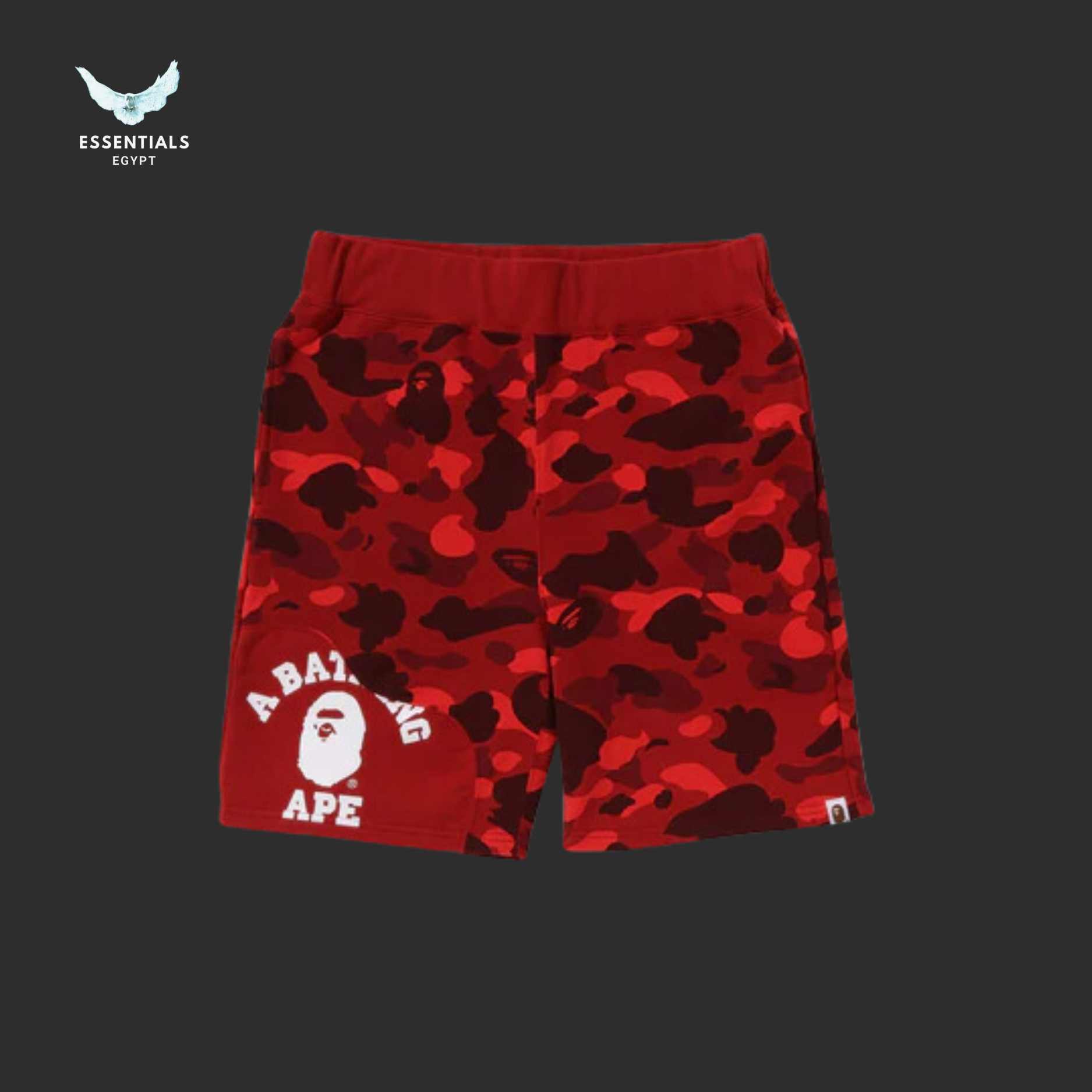 BAPE Color Camo Cutting Sweat Shorts 'Red'